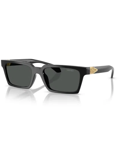 Versace 55mm Rectangular Sunglasses In Black