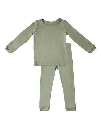 Tiny Knot Co. Baby Boys And Girls 2-piece Long Sleeve Pajama Set In Sage