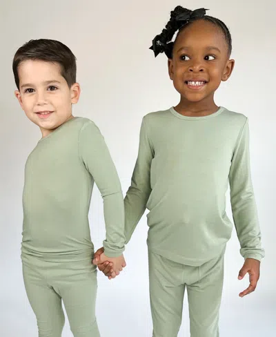 Tiny Knot Co. Baby Boys And Girls 2-piece Long Sleeve Pajama Set In Sage