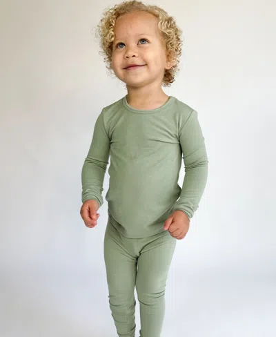 Tiny Knot Co. Baby Boys And Girls 2-piece Long Sleeve Pajama Set In Sage