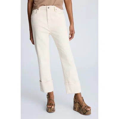Kenneth Cole Straight Leg Wide Cuff Jean In Ecru Wash
