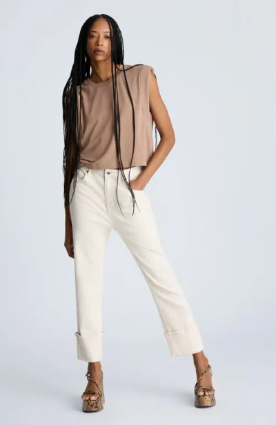 Kenneth Cole Straight Leg Wide Cuff Jean In Ecru Wash