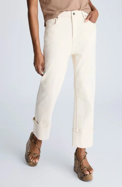 Kenneth Cole Straight Leg Wide Cuff Jean In Ecru Wash