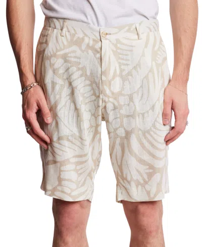 Paisley & Gray Men's Felix Slim Fit Abstract Print 8-1/2" Shorts In Tan  Cream