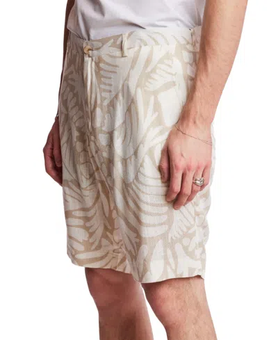 Paisley & Gray Men's Felix Slim Fit Abstract Print 8-1/2" Shorts In Tan  Cream