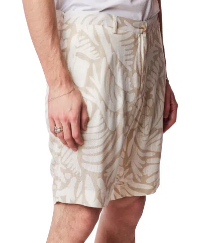 Paisley & Gray Men's Felix Slim Fit Abstract Print 8-1/2" Shorts In Tan  Cream