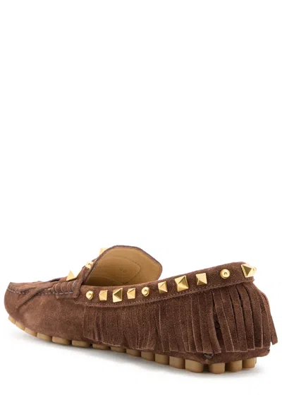 Valentino Driver Loafers In Brown