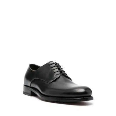 Ferragamo Lace-up Leather Oxford Shoes In Black