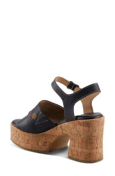 L'artiste By Spring Step Halena Platform Sandal In Black Multi