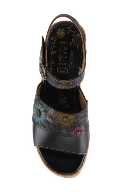 L'artiste By Spring Step Halena Platform Sandal In Black Multi