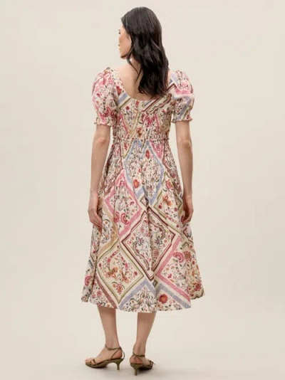 Rebecca Taylor Anya Midi Dress In Montage Floral Ivory Combo In Multi