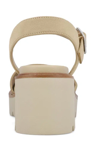 Mia Savy Sandals Women'ssand Leather Ankle Strap Lug Sole Block Heel Gal690 In Sand