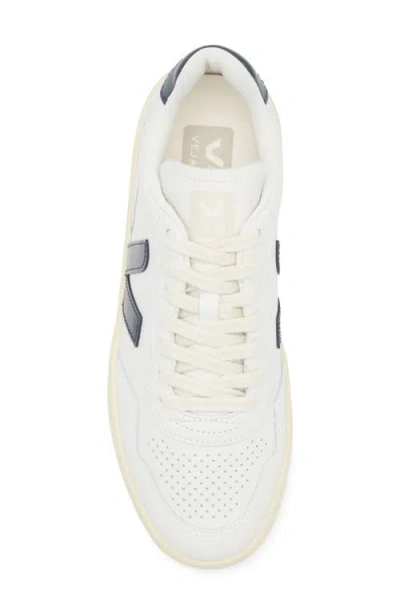 Veja Leather Sneakers With Contrast Heel Tab In Extra White Nautico
