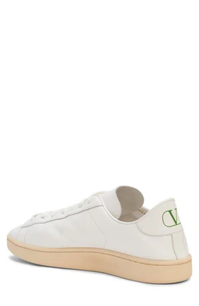 Valentino Royco Trainer In Bianco/green Briar/bianco