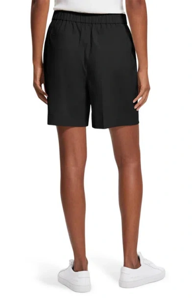 Theory Linen Blend Shorts In Black