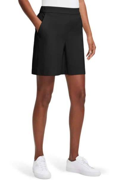 Theory Linen Blend Shorts In Black