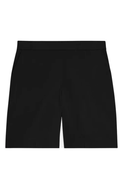 Theory Linen Blend Shorts In Black