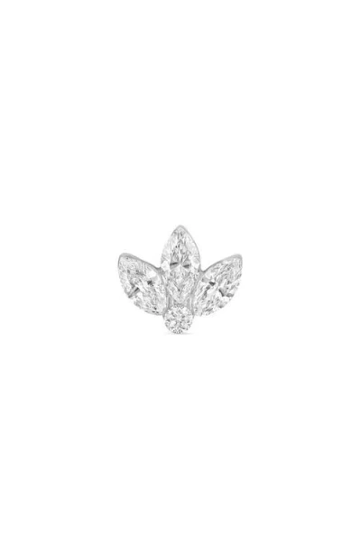 Maria Tash Single Invisible Set Diamond Lotus Threaded Stud Earring In White Gold