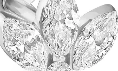 Maria Tash Single Invisible Set Diamond Lotus Threaded Stud Earring In White Gold