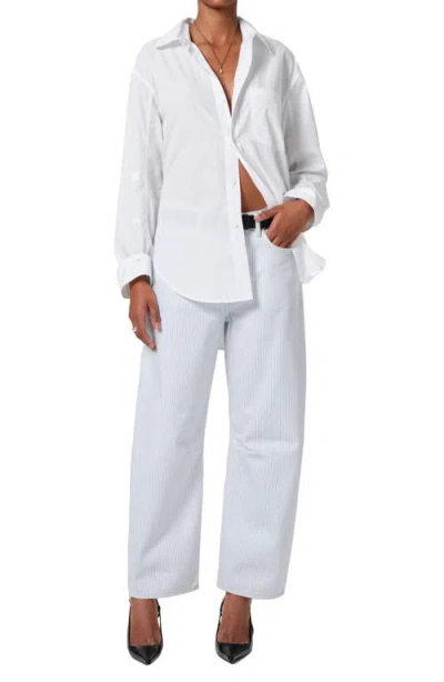 Citizen Of Humanity Miro Rework Relaxed Jeans In Marine Stripe In White