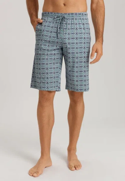 Hanro Night And Day Drawstring Cotton Shorts In Blue