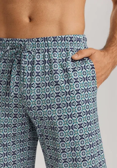 Hanro Night And Day Drawstring Cotton Shorts In Blue