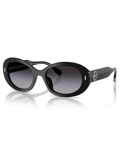 Tory Burch 53mm Gradient Oval Sunglasses In Black