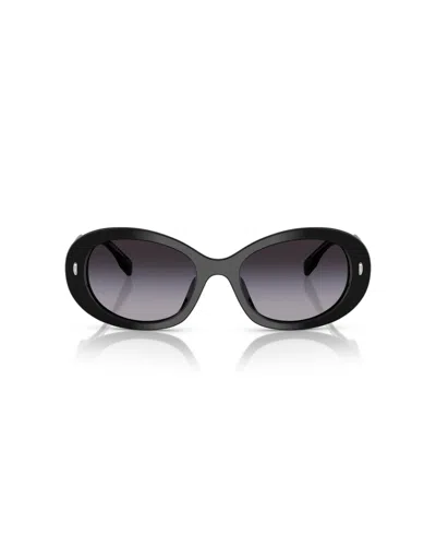 Tory Burch 53mm Gradient Oval Sunglasses In Black