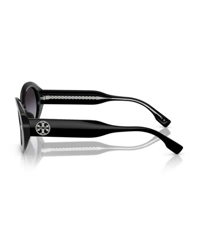 Tory Burch 53mm Gradient Oval Sunglasses In Black