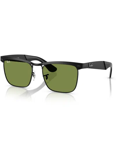 Ray Ban Sunglasses Unisex Wayfarer Deluxe - Matte Black Frame Green Lenses 56-18 In Matt Schwarz