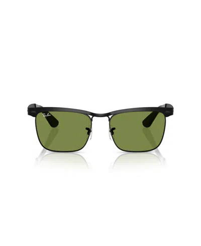Ray Ban Sunglasses Unisex Wayfarer Deluxe - Matte Black Frame Green Lenses 56-18 In Matt Schwarz