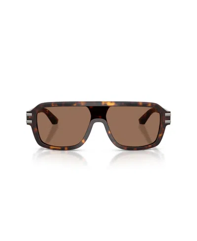 Dolce & Gabbana Tortoiseshell-pattern Logo-plaque Sunglasses In Brown