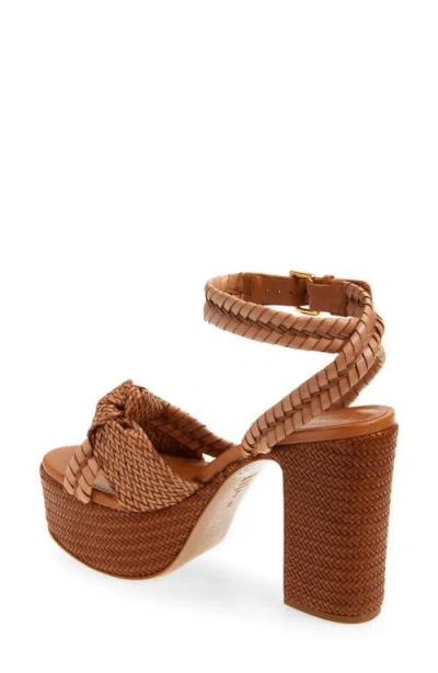 Schutz Kareena Platform Nappa Leather Sandal In Cuoio Brown