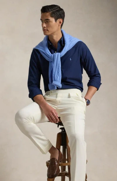 Polo Ralph Lauren Cotton Sport Shirt In Newport Navy