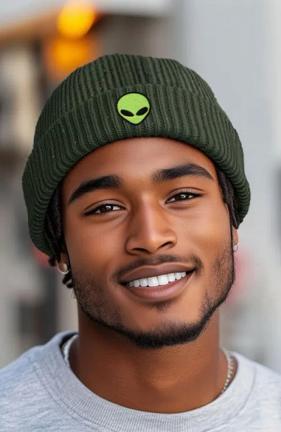 Dalix Alien Watch Cap In Olive