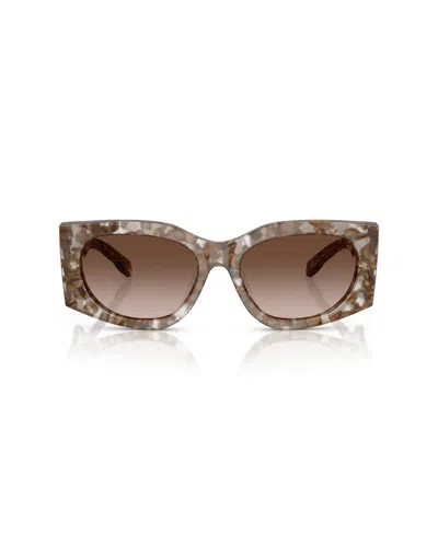 Tory Burch Kira 56mm Rectangular Sunglasses In Brown