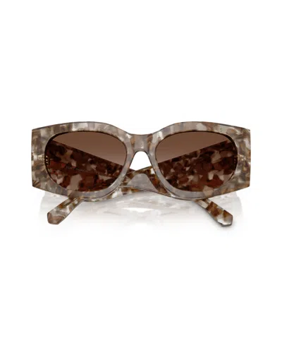 Tory Burch Kira 56mm Rectangular Sunglasses In Brown