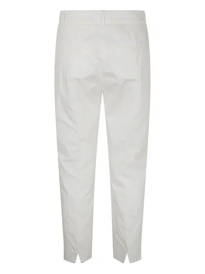 Peserico Light Cotton Satin Stretch Trousers In White