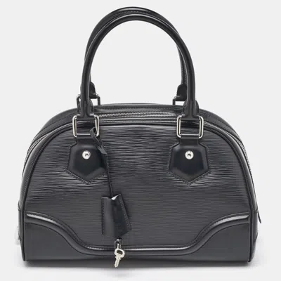 Pre-owned Louis Vuitton Black Epi Leather Bowling Montaigne Pm Bag