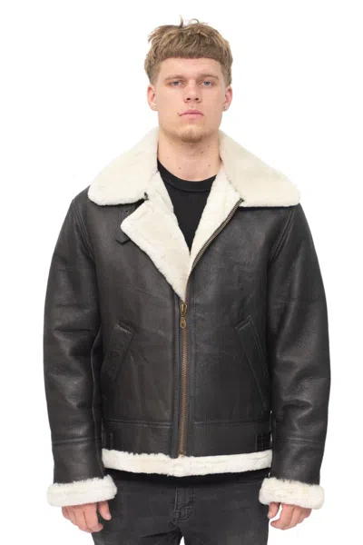 Infinity Leather Mens B3 Aviator Real Sheepskin Leather Flying Jacket-oxford In Multi