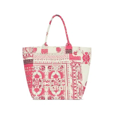 Isabel Marant Floral Print Dual Handles Tote Bag In Red