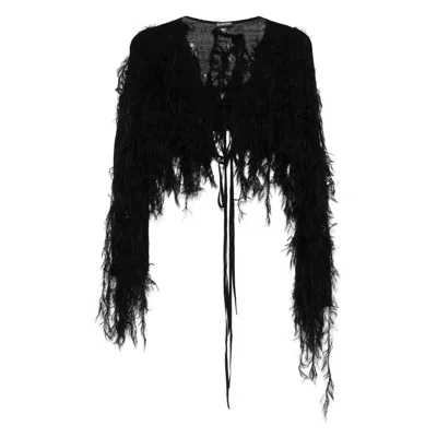 ANN DEMEULEMEESTER BLACK SWEATERS 
