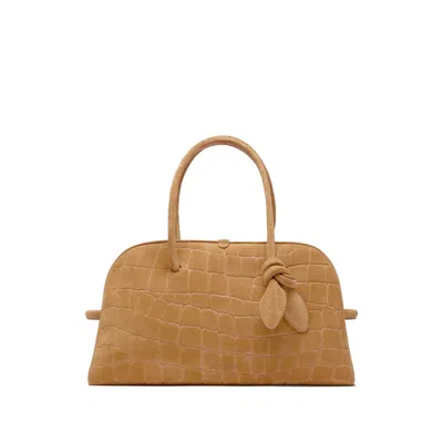 Jacquemus 'le Turismo' Beige Handbag With Crocodile Effect And Logo Embossed On The Front