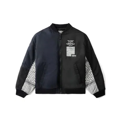 Yohji Yamamoto Contrast-sleeve Bomber Jacket In Black