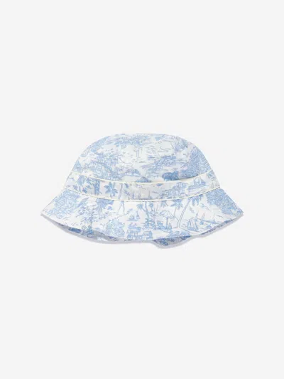 Ralph Lauren Boy's Printed Bubble Romper W/ Hat Set In Blue