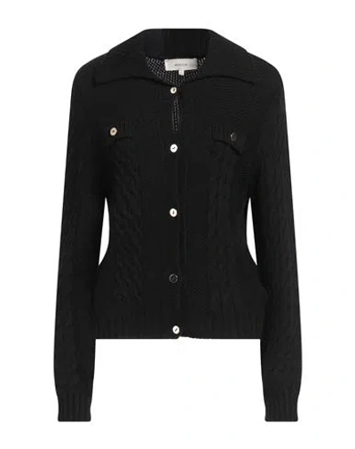 Kocca Woman Cardigan Black Size L Acrylic, Viscose, Wool, Alpaca Wool In Black