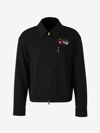 Amiri Mens Black Pool-print Blouson Wool Jacket In Black