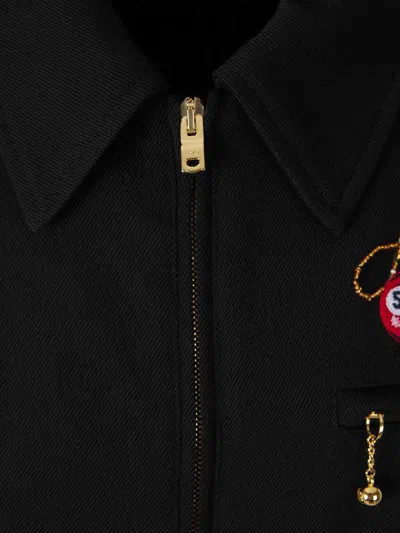 Amiri Mens Black Pool-print Blouson Wool Jacket In Black