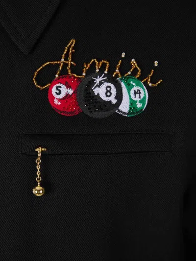 Amiri Mens Black Pool-print Blouson Wool Jacket In Black