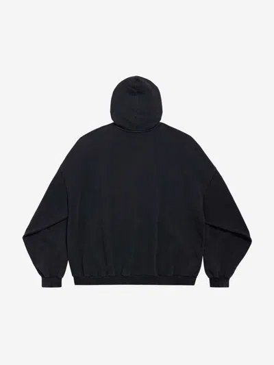 Balenciaga Large Fit Graphic Hoodie In Black